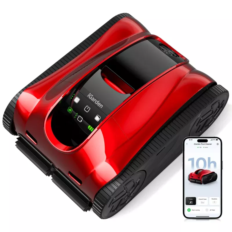 (2026 Upgrade) iGarden Pool Cleaner K Pro, 10H Runtime, Cordless Robotic Pool Vacuum for Inground Pools, 200% Turbo Suction, Smart Navigation, Touchscreen & APP, 4L Large Basket, Auto-Parking