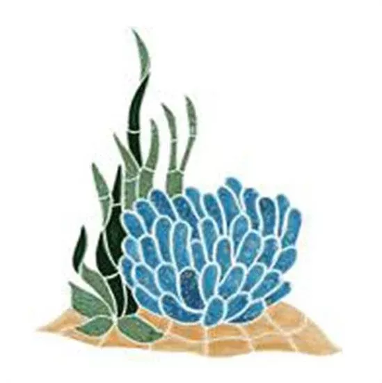 Artistry In Mosaics Aquatic Line Blue Anemone Reef Accent Mosaic Tile - Medium