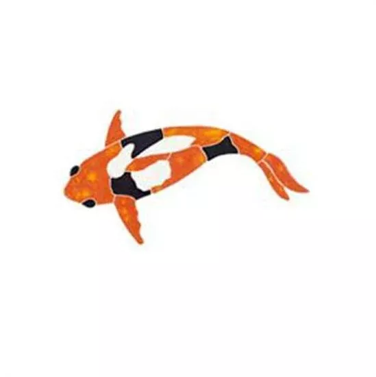 Artistry In Mosaics Garden Line Small Orange Koi Fish Mosaic Tile