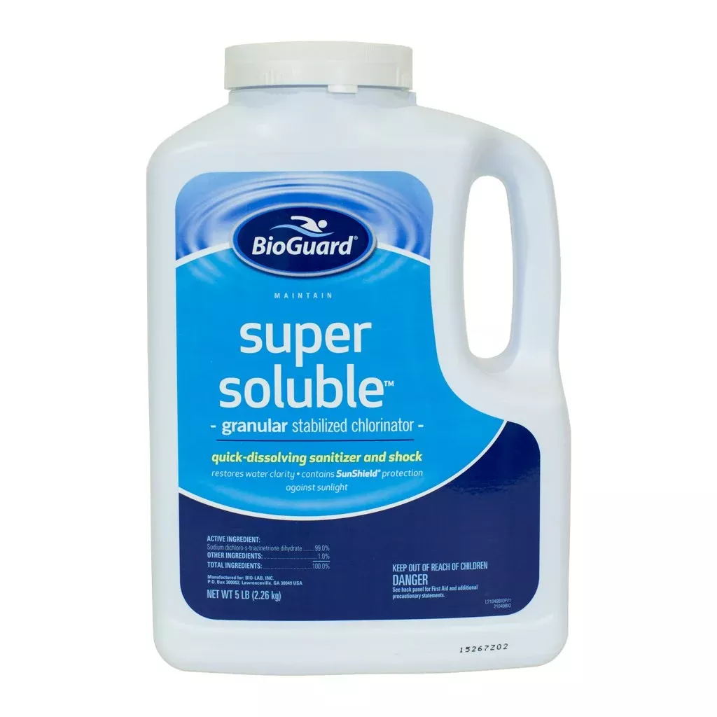 BioGuard Super Soluble Chlorine, 5 lb, Granular Stabilized Chlorinator