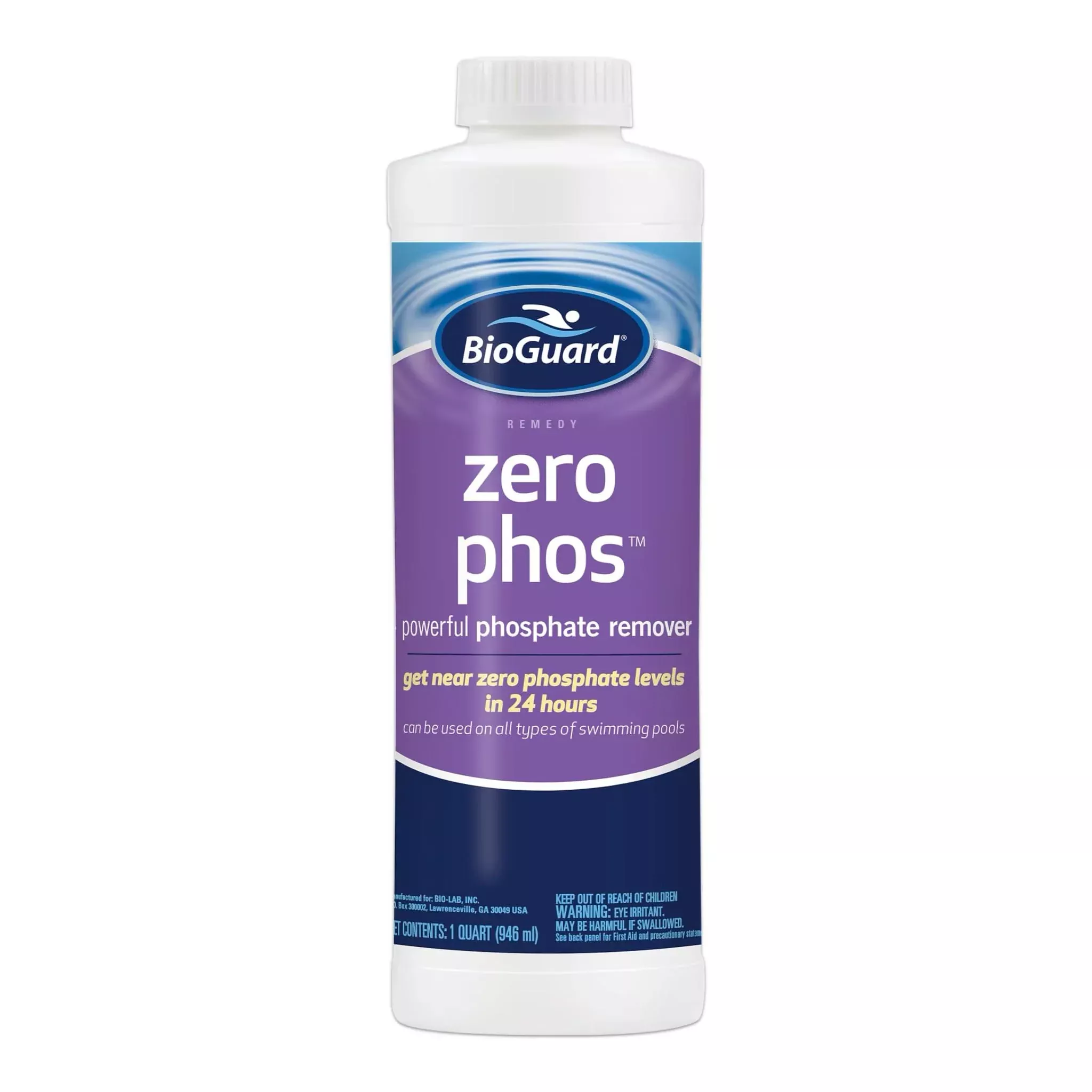 BioGuard Zero Phos, 1 qt, Single, Powerful Phosphate Remover, Controls Pool Phosphate Levels, Ideal for All Types of Swimming Pool