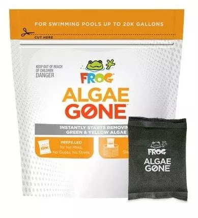 FROG Algae Gone Dry Formula Algaecide Removes Green and Yellow Algae for Pools up to 20,000 Gallons (2 Pods) (01-10-6850)