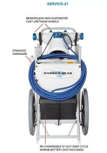 Hammer Head Service-21 Pool Cleaner with 60' Cord - SERVICE-21-60