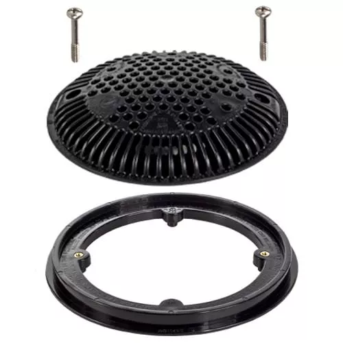 Hayward 8" Round Suction Outlet Frame & Cover WG1030AVBLKPAK2