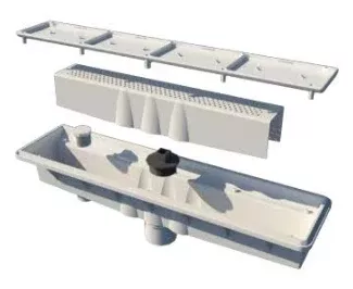 A&A Manufacturing Concrete Single Suction w/ Hydrostatic Relief AVSC Channel Drain Pebble Top Light Gray - 571495