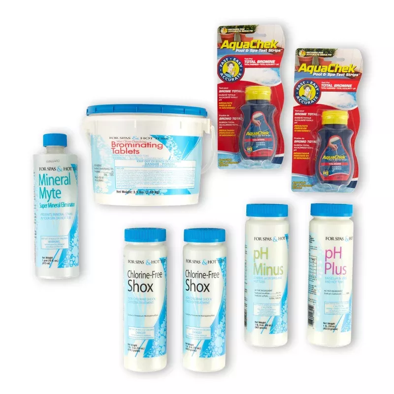 Pool Care 14895 6 Month Spa Hot Tub Chemical Kit with Bromine + Shock Treatment