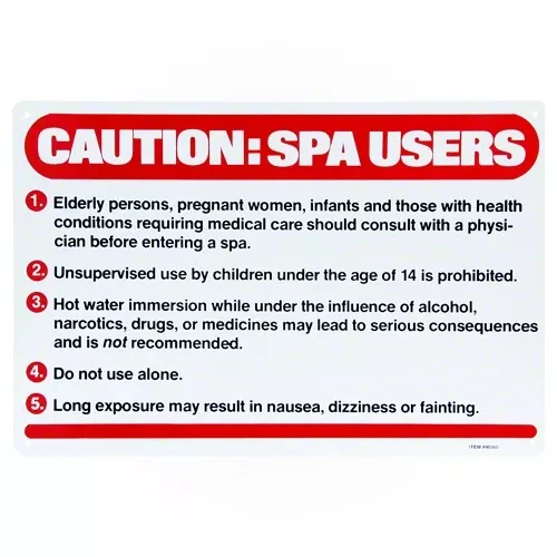 Poolmaster Caution: Spa Users Sign 40360