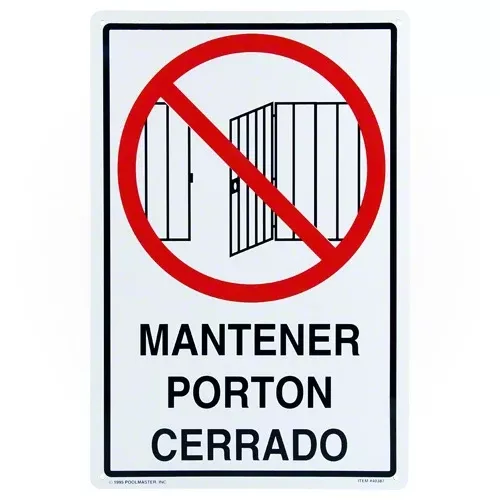 Poolmaster Keep Gate Closed Sign 40387 - Spanish