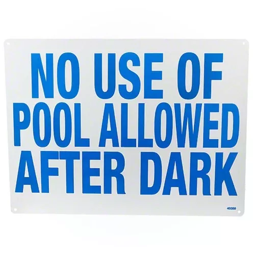 Poolmaster No Use of Pool After Dark Sign 40359