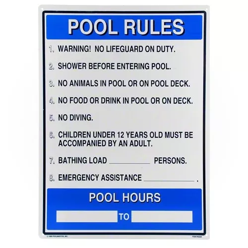 Poolmaster Pool Rules Sign 40326