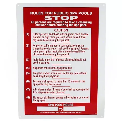 Poolmaster Rules for Public Spa Pools 41384