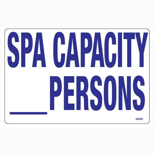 Poolmaster Spa Capacity Sign