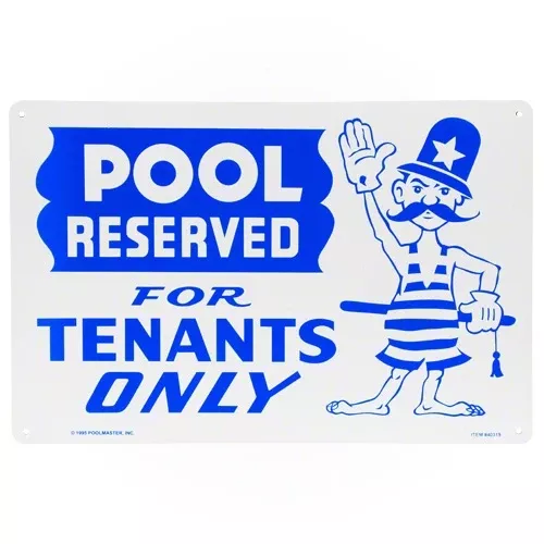Poolmaster For Tenants Only Sign 40319