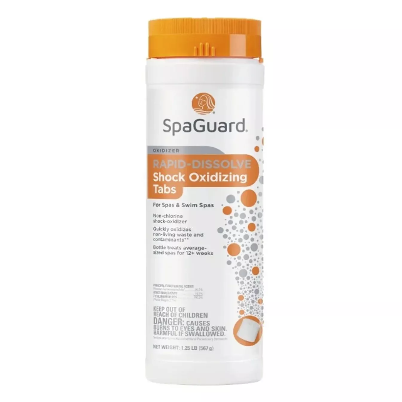 SpaGuard Rapid-Dissolve Shock Oxidizing Tabs for Spas & Swim Spas, 1.25 lb, Non-Chlorine Shock Oxidizer, Rapidly Oxidizes Non-Living Waste and Contaminants.